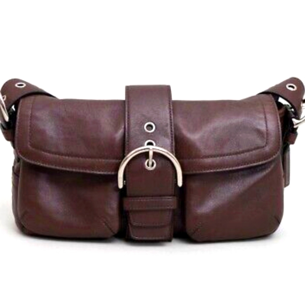 Coach Soho Leather Double Pocket Shoulder Purse, EUC